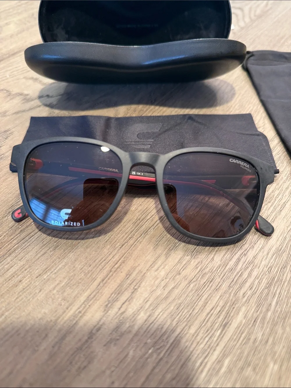 Mens carrera sunglasses with clip on attachment
